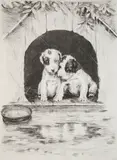 Marguerite Kirmse, April Showers, etching