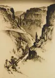 Gene Kloss, Rio Grande Gorge, drypoint and aquatint, 1936
