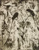 Gene Kloss, Apache's A-Visiting, etching and drypoint, 1967