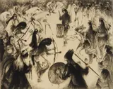 Gene Kloss, Age-Old Rhythm, etching and drypoint, 1971