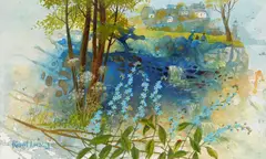 Robert Laessig, Little Falls, watercolor on paper