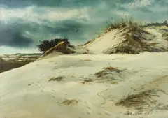 Marc Moon, Silent Sand varnished, watercolor on illustration board, ca. 1970