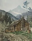 Leon Pescheret, In the Smokies, etching in colors