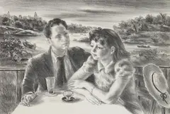 Robert Philipp, By The Lake, lithograph, 1943