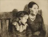 Raphael Soyer, Waiting, drypoint etching, 1942