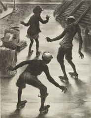 Lawrence Beall Smith, Skaters, lithograph, 1941