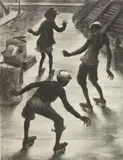 Lawrence Beall Smith, Skaters, lithograph, 1941
