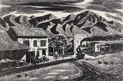 Narrow Gauge R. R. through Keeler by Charles Frederick Surendorf, linocut, offered Feb 2026