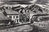 Charles Frederick Surendorf, Narrow Gauge R. R. through Keeler, linocut