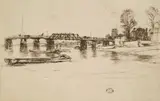 James A. M. Whistler, Fulham, etching, ca. 1879, as published by the Fine Arts Society. 5 3/16 x 8" Literature