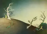 Buell Whitehead, Phantasia, lithograph in colors, 1946
