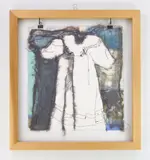 Clare M. Adams, Dress- Blue & Gray, mixed media on paper, 2001
