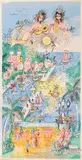 Charles Cobelle, Mermaids by the Marina, lithograph in colors