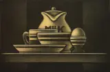 Honda Kazuhisa, Milk mezzotint in colors, 1982, mezzotint