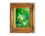 James, Untitled, oil on board floral still life