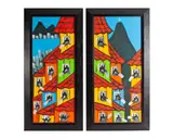 Untitled by Brazilian Folk Art, acrylic on canvas diptych, offered Sep 2026
