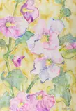Walter Sorge, Hollyhocs, watercolor