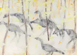Walter Sorge, Wild Turkeys, watercolor