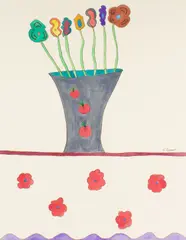 Fictitious Flowers #2 by Steven Conant, 1991, gouache on board, offered Jun 2026
