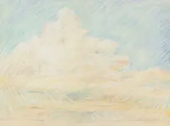 Untitled by Steve Redman, pastel drawing of clouds, offered Jun 2026