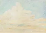 Untitled by Steve Redman, pastel drawing of clouds, offered Jun 2026