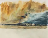 James L. Bruch, Untitled, oil on paper landscape