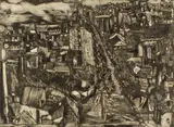 Belgrade I by Rudy O. Pozzatti, 1966, etching, offered Jun 2026