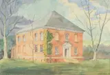 Falls Church, VA by W.W. Ellison, 1944, watercolor, offered Jun 2026