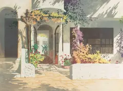 Simon Bull, Sunlit Doorway I, aquatint