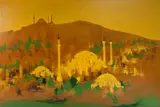 Untitled by Ed Dougherty, oil on canvas painting of mosques, offered Jun 2026