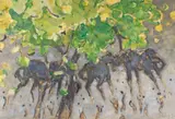 Walter Sorge, Untitled, watercolor painting of horses