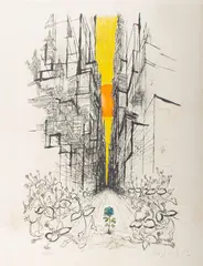 Ronald Searle, The Thing from Underground, 1969, lithograph