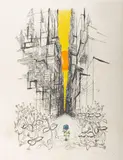 Ronald Searle, The Thing from Underground, 1969, lithograph