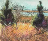 Untitled by Sheila Bonser, pastel landscape, offered Jun 2026