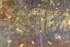Fish Pond by Walter Sorge, watercolor, offered Jun 2026