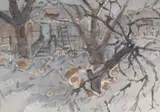 Walter Sorge, Untitled, watercolor painting of a house