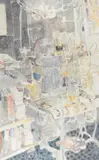 Walter Sorge, Untitled, watercolor painting of an interior
