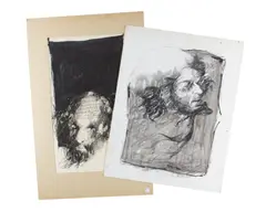 Untitled by James L. Bruch, 1970, mixed media portrait, offered Jun 2026