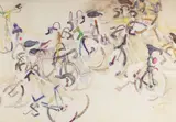 Walter Sorge, Untitled, watercolor painting of bicycles