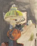 Walter Sorge, Untitled, watercolor of an interior