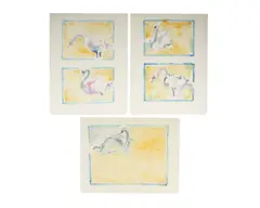 Untitled by Walter Sorge, watercolor paintings of swans, offered Jun 2026