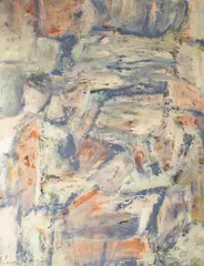 Charles Cajori, Untitled, 1955, oil on board abstract