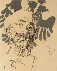 Prussian General by Jack Levine, etching, offered Apr 2026