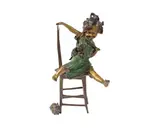 Juan Clara, Untitled, bronze sculpture of girl with kittens