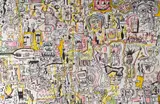 Untitled by Angelo Deleon, 2022, mixed media drawing on canvas, offered Apr 2026