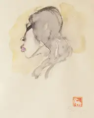 Head Study by Walter Sorge, watercolor, offered Apr 2026