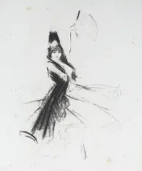 Tortola Valencia by Troy Kinney, etching of a flamenco dancer, offered Apr 2026