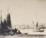 Rotterdam by Joseph Gray, etching, offered Apr 2026