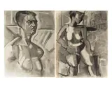 Walter Stomps, Untitled, charcoal figure