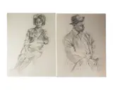 James L. Bruch, Untitled, charcoal portrait